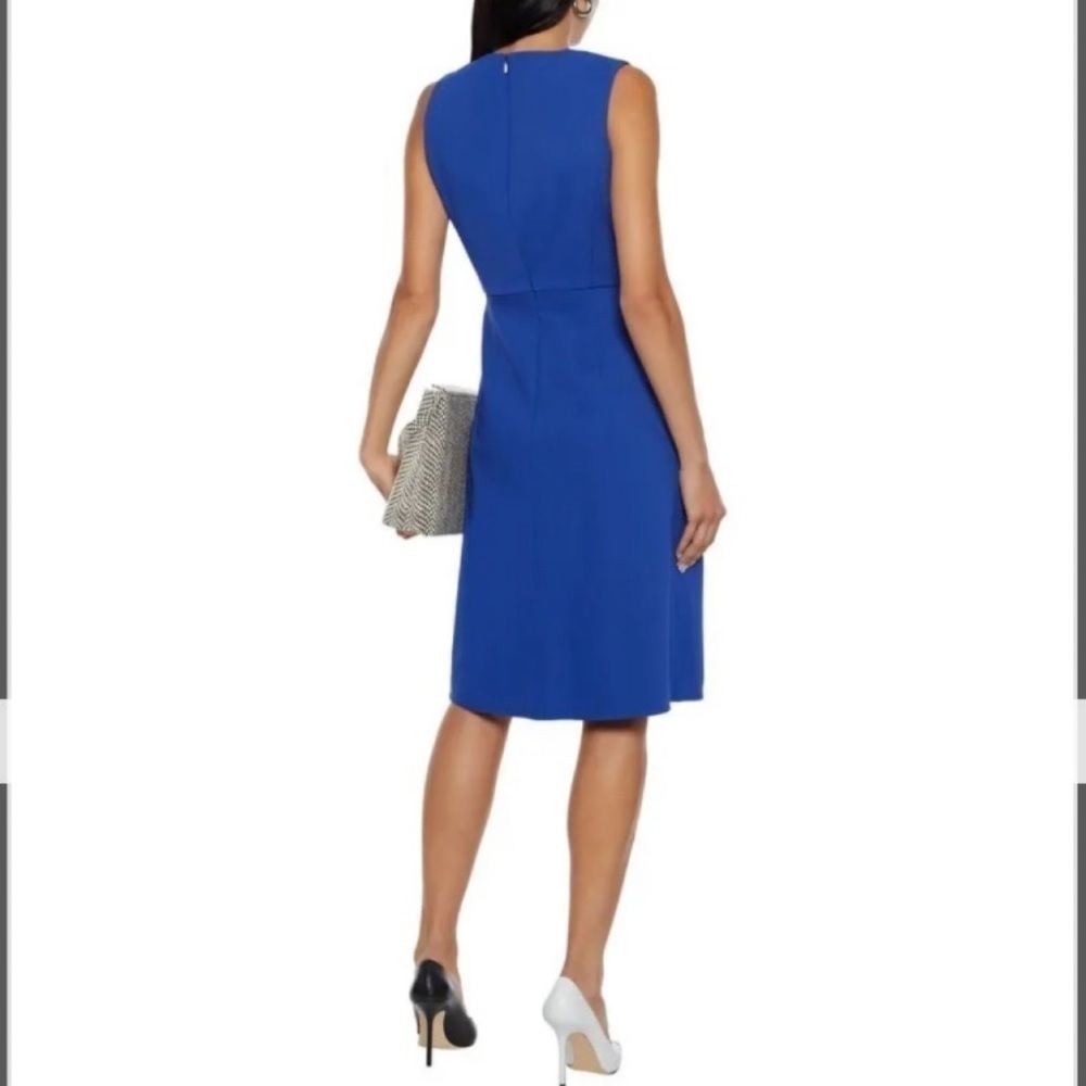 MAX MARA Giara Sleeveless A-Line Stretch-Crepe Dress in Royal Blue Size 14 - Picture 2 of 15